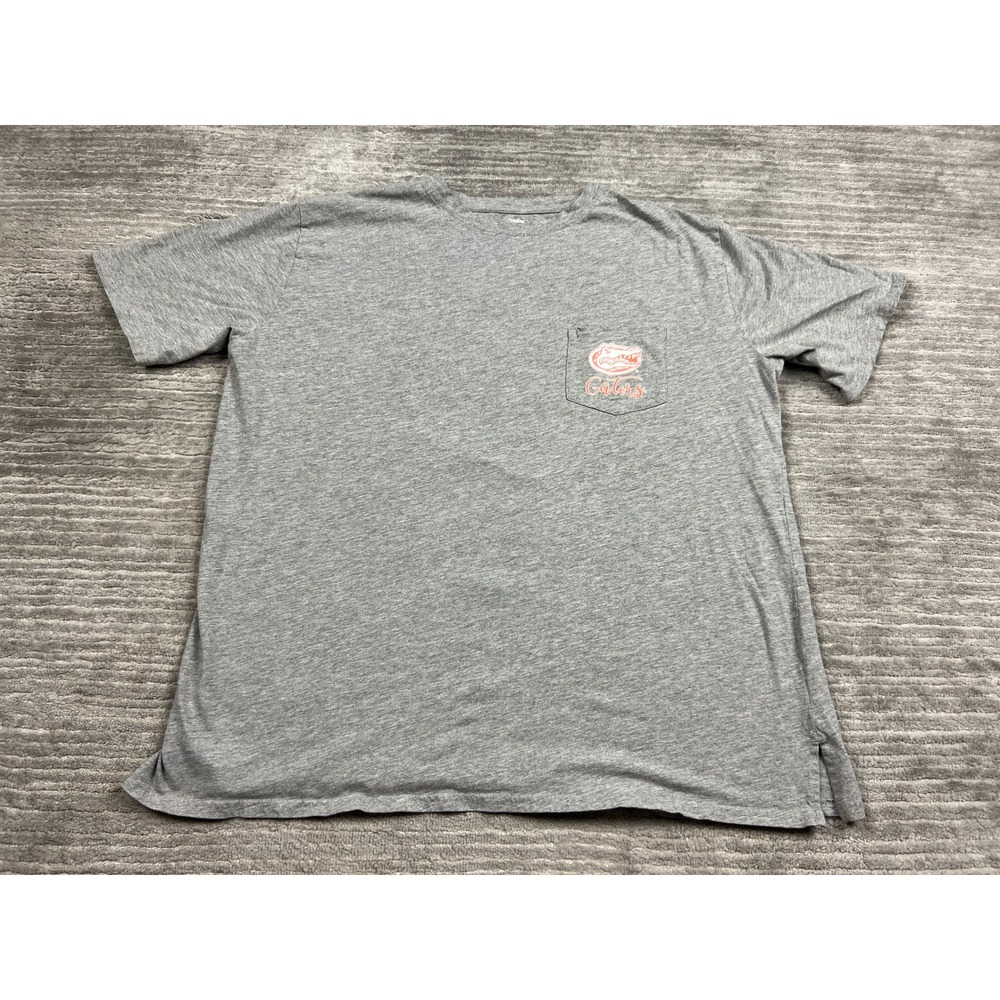 Captivating T-Shirt Mens 2XL Gray Florida Gators Tailgate Pocket Graphic Tee